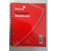 Silvine 8x6" Twin Wire Student's Notebook. 120 Pages Ruled 6mm Feint