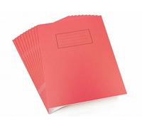 Silvine 9x7 Red Exercise Books, Lined With Margin - 80 Pages (Pack of 10)