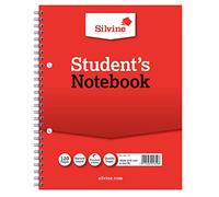 Silvine 9x7 Twin Wire Student's Notebook. 120 Pages Ruled 6mm Feint