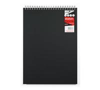 Silvine A3+ Hardback Sketch Book - smooth cartridge paper,Black. Ref 484 (297 x 432mm)60 Sheets of 130gsm