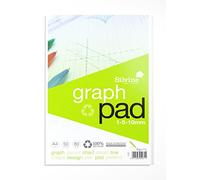 Silvine A4 100% Recycled Graph Paper Pad - Printed 1-5-10mm Graph (50 Sheets)