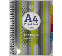 silvine A4 5 part project divider book