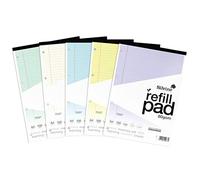 Silvine Sen Refill Pad A4 Assorted Tints Pack of 5