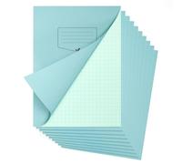 Silvine A4 Blue Paper Dyslexia Exercise Book Pack of 10 | 48 10mm Square Pages, 80gsm Tinted Paper for SEN Supportive Learning & Memory Aid