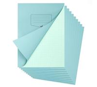 Silvine A4 Blue Paper Dyslexia Exercise Book Pack of 10 | 48 7mm Square Pages, 80gsm Tinted Paper for SEN Supportive Learning & Memory Aid