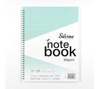 Silvine A4 Blue Paper Dyslexia Notebook - Lined with Margin (100 Pages)