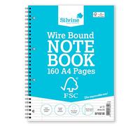 Silvine A4 Everyday FSC Twin Wire Notebook - Lined with Margin, 160 Pages of FSC Certified Paper. Ref FSCTW80