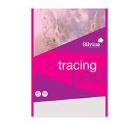 Silvine A4 Everyday Tracing Pad. 40 Sheets of Quality Lightweight Tracing Paper (63gsm) Ref A4T