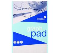 Silvine A4 Graph Pad 1/5/10mm 90gsm 50 Sheets White/Blue Grided Paper (Pack 12) - A4GP