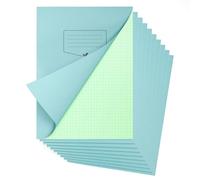 Silvine A4 Green Paper Dyslexia Exercise Book Pack of 10 | 48 7mm Square Pages, 80gsm Tinted Paper for SEN Supportive Learning & Memory Aid