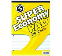 Silvine A4 Lined With Margin Economy Pad