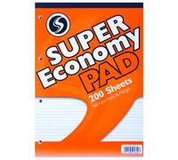 Silvine A4 Narrow Lined with Margin Economy Pad, A4ERPNM