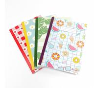 Silvine A4 Notebooks in 4 Assorted Marlene West Designs. 80 Pages, Lined with Margin. Ref NBA4SG [Pack of 12], summer garden