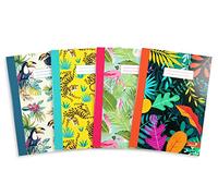 Silvine A4 Notebooks in 4 Assorted Marlene West Designs. 80 Pages, Lined with Margin. Ref NBA4SG [Pack of 12], summer garden