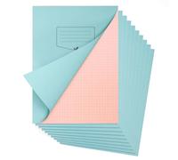 Silvine A4+ Pink Paper Dyslexia Exercise Book Pack of 10 | 48 7mm Square Pages, 80gsm Tinted Paper for SEN Supportive Learning & Memory Aid