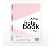 Silvine A4 Pink Paper Dyslexia Notebook - Lined with Margin (100 Pages)