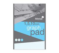 Silvine Graph Pad 1/5/10mm 50 Sheets A4 A4GP1510