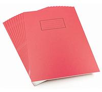Silvine A4 Red Exercise Book, Lined With Margin - 80 Pages (Pack of 10)