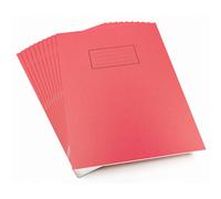 Silvine A4 Red Exercise Book, Lined With Margin - 80 Pages (Pack of 10)