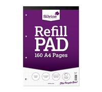 Silvine A4 Refill Pad - 2/10/20 mm Graph (160 Pages) Single,White