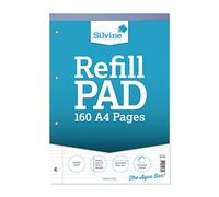 Silvine A4 Refill Pad - Narrow Lined With Margin (160 Pages) Pack of 5