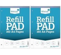 Silvine A4 Refill Pad - Narrow Lined with Margin (160 Pages) Single (Pack of 2)