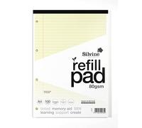 Silvine A4 SEN Tinted Paper Refill Pad Cream - Lined with Margin (100 Pages)