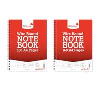Silvine A4+ Twin Wire Notebook - Lined with margin, 160 pages of 75gsm paper. Ref TWA4RPFM (221.5 x 297mm) single (Pack of 2)