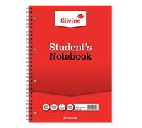 Silvine A4 Twin Wire Student's Notebook. 120 Pages Ruled Ruled 6mm Feint [Pack of 12], White