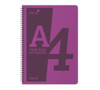 Silvine A4 Twin Wirebound Purple Plastic Front Notebook 160 Pages