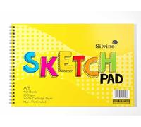 Silvine A4 Wirebound Sketch Pad - 40 sheets of 100gsm Smooth White Cartridge Paper (210 x 297mm), 407
