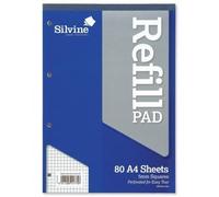 Silvine A4RPX - A4 Refill Pad 5mm Quadrille and Squared PK6