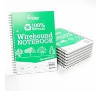 Silvine A5 100% Recycled Wirebound Notebook, Lined 104 Pages 70gsm [Pack of 12]