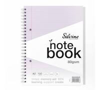 Silvine A5 Blue Paper Dyslexia Notebook | 100 Wirebound Pages, 80gsm Tinted Paper for SEN Supportive Learning & Memory Aid (Lilac)