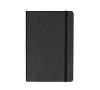 Silvine A5 Executive Soft Feel Notebook Black. 160 Pages (80 Sheets) Ruled with 5mm Squares. Ref 197X (148 x 212mm)