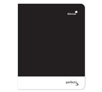 Silvine A5+ Perfect Bound Notebook In Black. 160 Pages (80 Leaves) Ruled 8mm Feint with Soft Touch Laminated Cover. Ref PERA5BKST