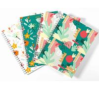 Silvine A5 Wirebound Notebooks in 4 Assorted Marlene West Designs. 4x 80 Pages, Lined with Margin. Ref TWA5MW [Pack of 4]
