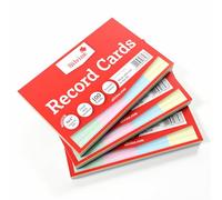 3X Packs of Silvine A6 (6x4) Multi-Coloured Record Cards - 100 Cards Per Pack