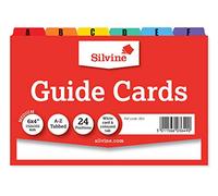 Silvine A6 Guide Cards in Plain White, Tabbed A-Z. Ref 864 (6x4")
