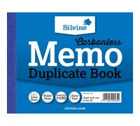 Silvine Carbonless Copy Paper Memo Book in Blue Silvine Blue