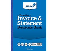 Silvine Carbonless Duplicate Invoice & Statement Book - Numbered 1-50 with index sheet (210 x 148mm) [Pack of 6]