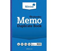 Silvine Carbonless Duplicate Memo Book - Numbered 1-100 with index sheet (297 x 210mm) [Pack of 3]