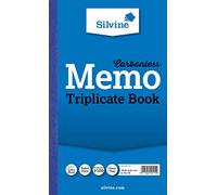 Silvine Carbonless Triplicate Memo Book - Numbered 1-100 with index sheet (210 x 127mm)