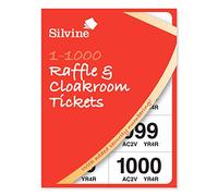 Silvine Cloakroom / Raffle Tickets, Numbered 1-1000 with Security Numbering [Pack of 6], 253857