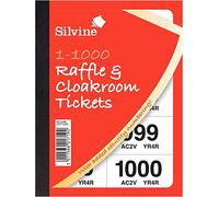 Silvine Cloakroom/Raffle Tickets, Numbered 1-1000 with Security Numbering. Ref CRT1000 [Pack of 6]