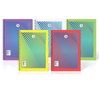 Silvine Daze 140 Page A4 Wirebound Notebooks with Durable Polyprop Covers. [Assorted pack of 5]