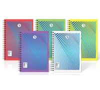 Silvine Daze 140 Page A5 Wirebound Notebooks with Durable Polyprop Covers. [Assorted pack of 5]