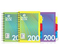 Silvine Daze 200 Page A5 Subject Books with 3 Moveable Dividers [Assorted Pack of 3]