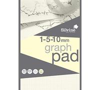 Silvine Designer Graph Pad 85gsm 1 mm 5 mm 10 mm Grid 50 Sheets A4 Cream Wove Ref A4GPIVY