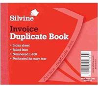 Silvine Dupl Invoice Book 102x127mm Pk12